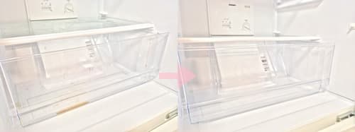 ウタマロクリーナーで冷蔵庫の引き出し部分が綺麗になったビフォーアフター